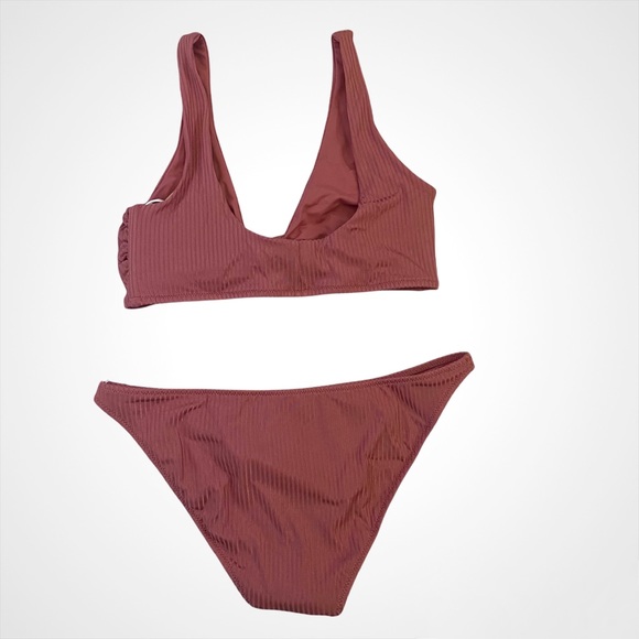 Tori Praver Ribbed Rose Bikini Set, Kaye Top & Marlowe Bottom, NWT - Picture 7 of 16